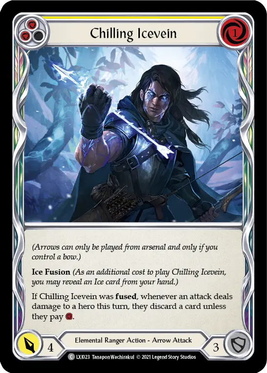 Chilling Icevein YELLOW LXI023 - Lexi - Blitz Deck - Flesh and blood card
