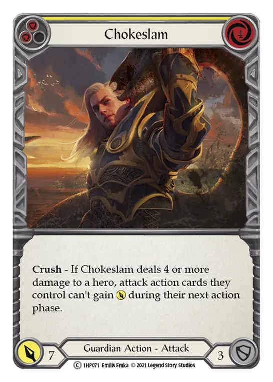 Chokeslam YELLOW 1HP071 - History Pack 1 - Flesh and blood card