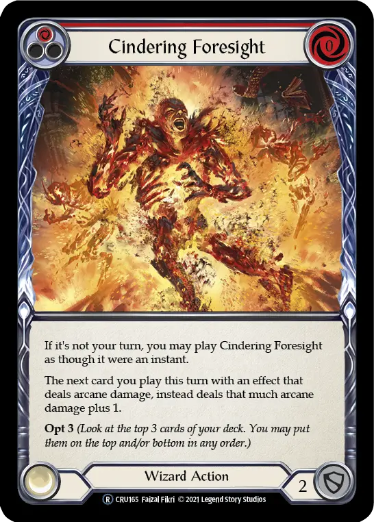 Cindering Foresight RED U-CRU165-RF - Crucible of War - Unlimited - Flesh and blood card