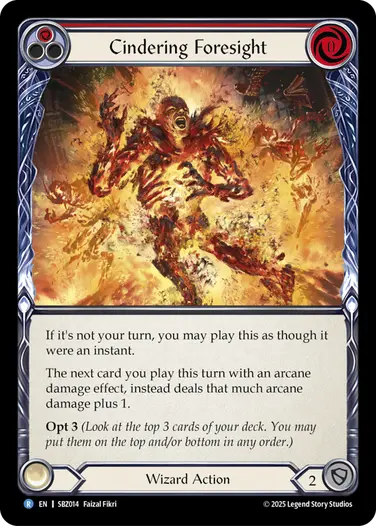 Cindering Foresight SBZ014 - Silver Age Chapter 3 - Blaze, Firemind - Flesh and blood card