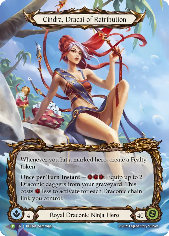 Cindra, Dracai of Retribution HER144-RF - Pro Tour - Singapore 2025 - Flesh and blood card