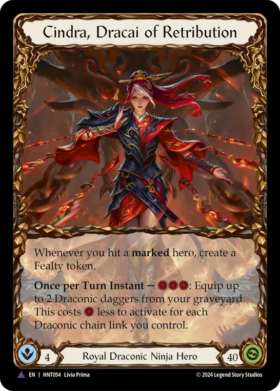 Cindra, Dracai of Retribution HNT054-MV - The Hunted - Flesh and blood card