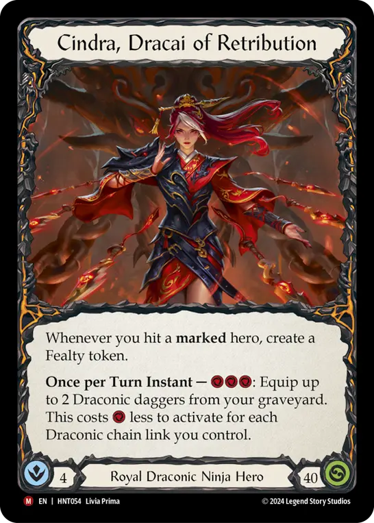 Cindra, Dracai of Retribution HNT054 - The Hunted - Flesh and blood card