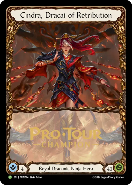 Cindra, Dracai of Retribution WIN044-CF - Pro Tour Champion Cards - The Hunted - Flesh and blood card