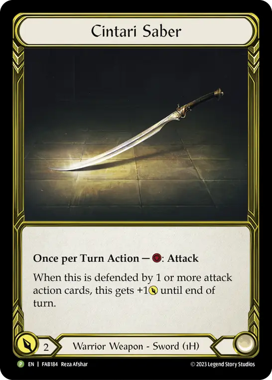 Cintari Saber FAB184-GF - Road to Nationals - 2024 - Flesh and blood card