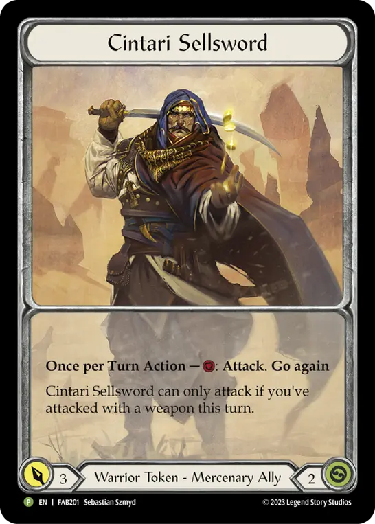 Cintari Sellsword FAB201-RF - Marketing - Starcity Games Heavy Hitters - Flesh and blood card
