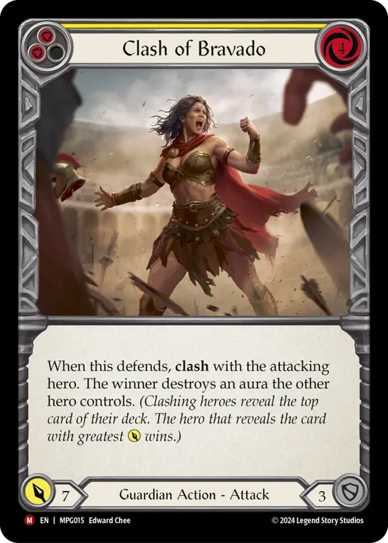 Clash of Bravado YELLOW MPG015 - Mastery Pack Guardian - Flesh and blood card