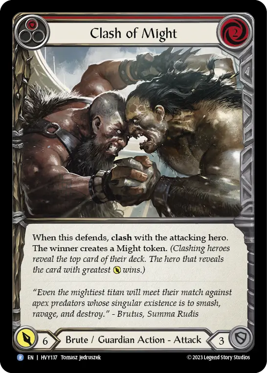 Clash of Might RED HVY137 - Heavy Hitters - Flesh and blood card