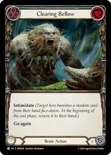 Clearing Bellow ARR026 - Armory Deck - Rhinar, Reckless Rampage - Flesh and blood card