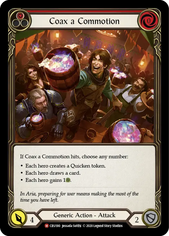 Coax a Commotion RED CRU180 - Crucible of War - Flesh and blood card