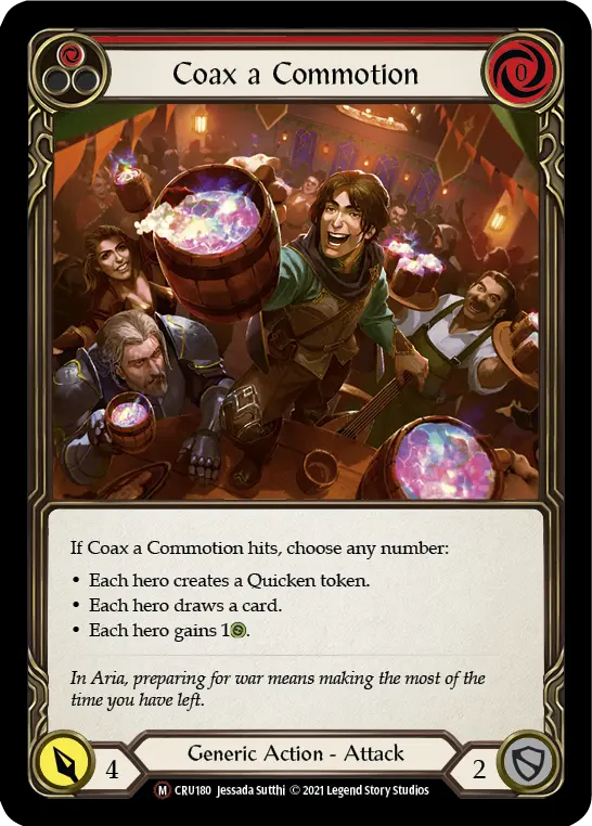 Coax a Commotion RED U-CRU180-RF - Crucible of War - Unlimited - Flesh and blood card