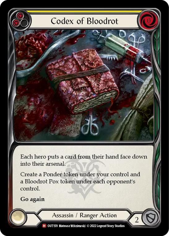 Codex of Bloodrot YELLOW OUT159 - Outsiders - Flesh and blood card