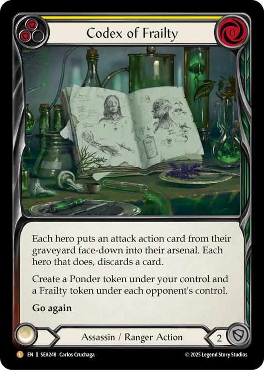 Codex of Frailty YELLOW SEA248 - High Seas - Flesh and blood card