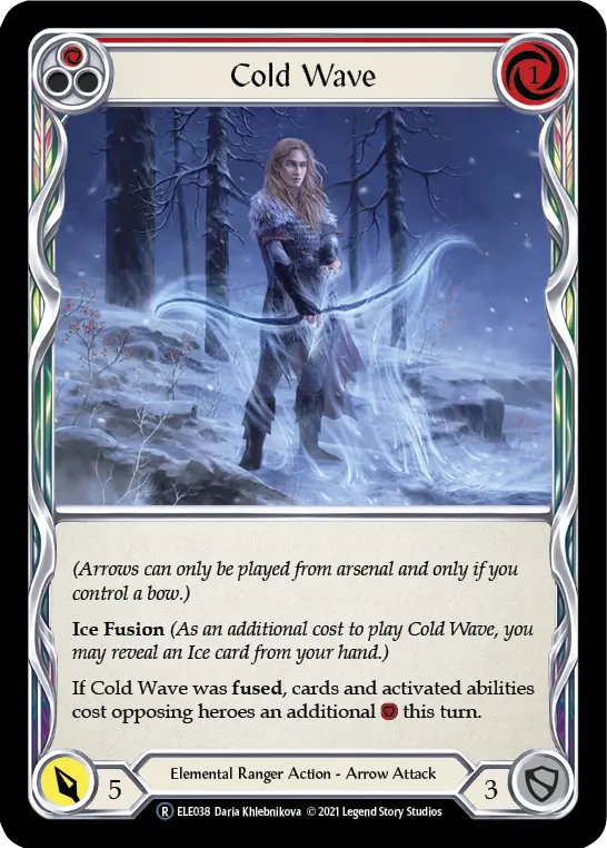 Cold Wave RED U-ELE038-RF - Tales of Aria - Unlimited - Flesh and blood card