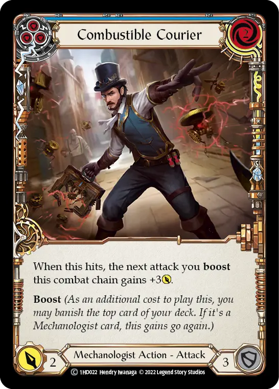 Combustible Courier BLUE 1HD022 - Dash - Blitz Deck - Flesh and blood card