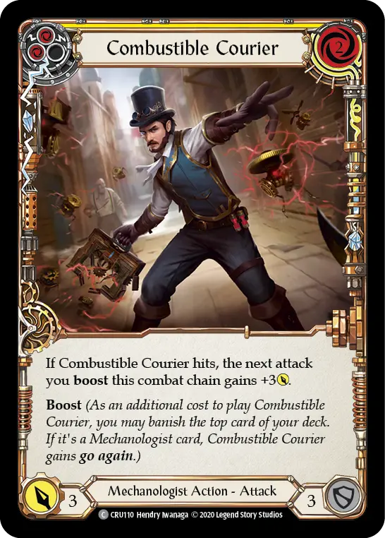 Combustible Courier YELLOW CRU110 - Crucible of War - Flesh and blood card