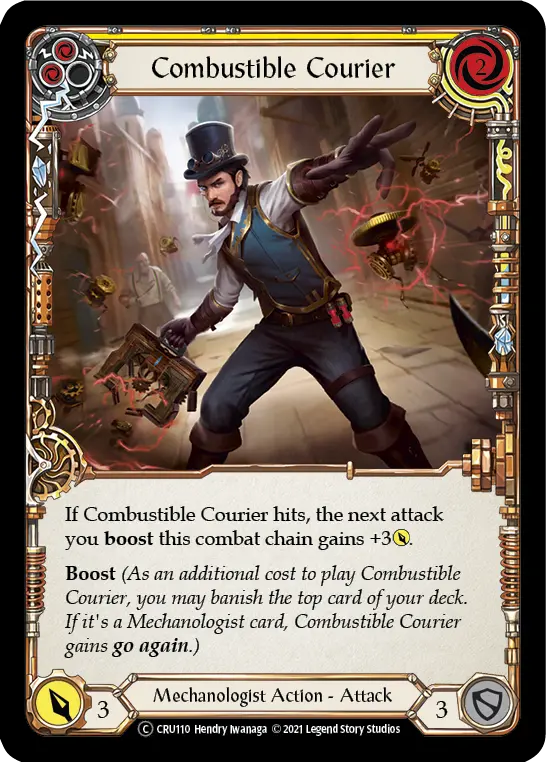 Combustible Courier YELLOW U-CRU110-RF - Crucible of War - Unlimited - Flesh and blood card