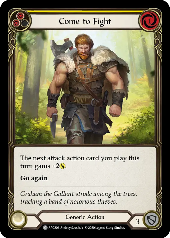 Come to Fight YELLOW U-ARC204-RF - Arcane Rising - Unlimited - Flesh and blood card