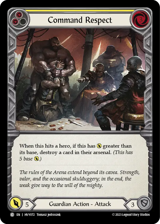 Command Respect YELLOW HVY072 - Heavy Hitters - Flesh and blood card