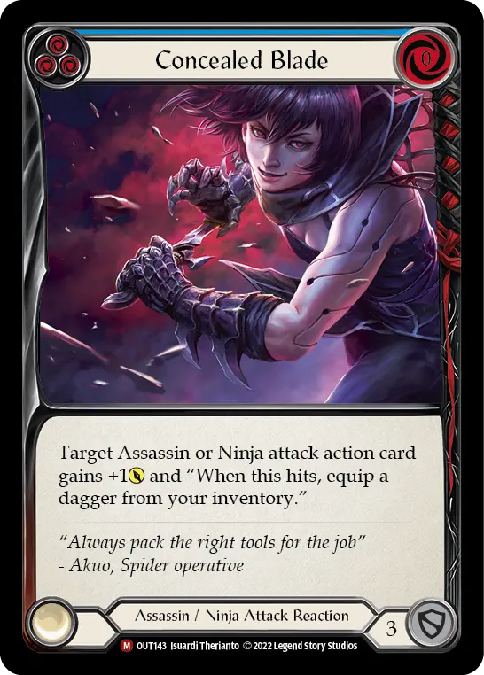 Concealed Blade BLUE OUT143 - Outsiders - Flesh and blood card