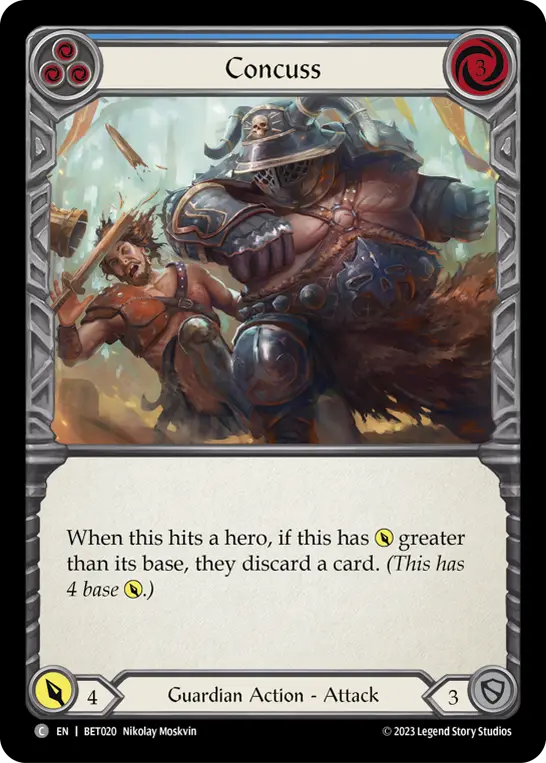 Concuss BLUE BET020 - Betsy - Heavy Hitters Blitz Deck - Flesh and blood card