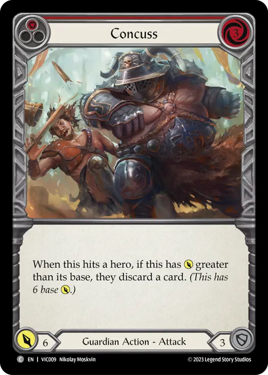 Concuss RED VIC009 - Victor - Heavy Hitters Blitz Deck - Flesh and blood card