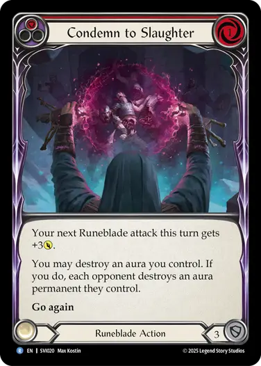 Condemn to Slaughter SVI020 - Silver Age Chapter 1 - Viserai - Flesh and blood card