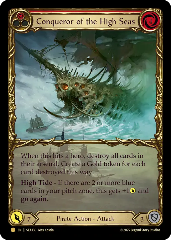 Conqueror of the High Seas RED SEA130-TP - High Seas - Treasure Pack - Flesh and blood card