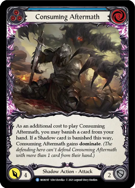 Consuming Aftermath BLUE MON197 - Monarch - Flesh and blood card