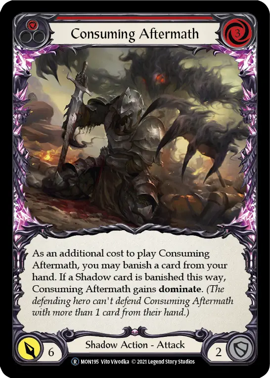 Consuming Aftermath RED U-MON195-RF - Monarch - Unlimited - Flesh and blood card