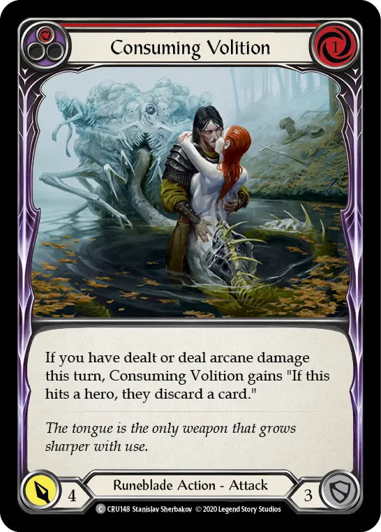 Consuming Volition RED CRU148 - Crucible of War - Flesh and blood card