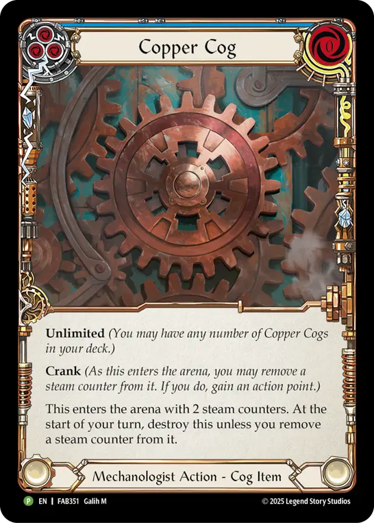 Copper Cog BLUE FAB351-CF - Marketing - Starcity Games High Seas - Flesh and blood card