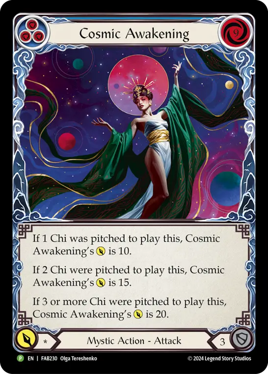 Cosmic Awakening BLUE FAB230-CF - Marketing - Content Creators Part the Mistveil - Flesh and blood card