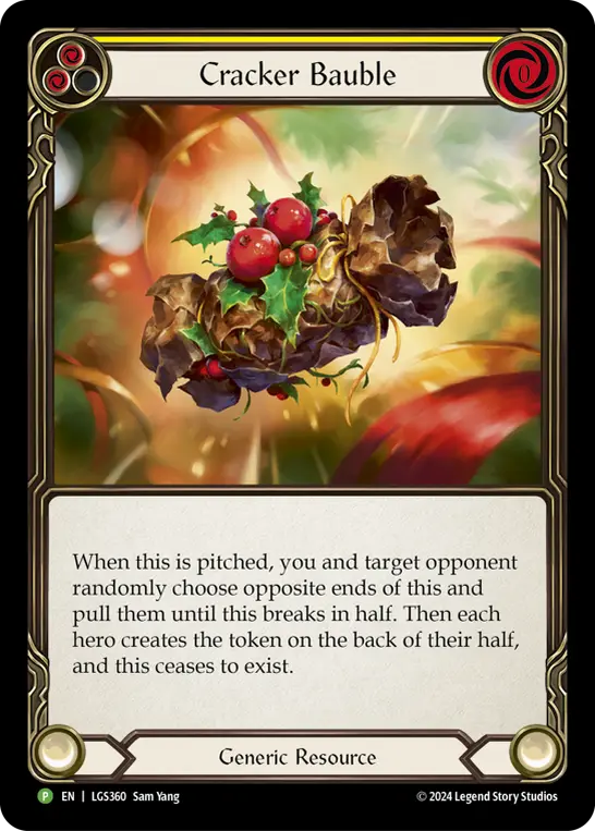 Cracker Bauble YELLOW LGS360-FUN001 - Organized Play Support - 2024 Festive Kit - Flesh and blood card
