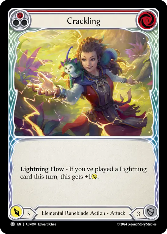 Crackling RED AUR007 - 1st Strike - Aurora - Flesh and blood card