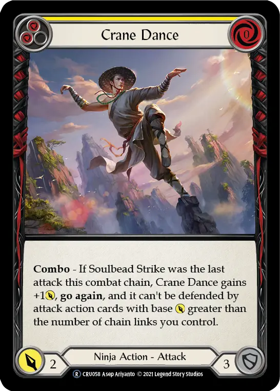 Crane Dance YELLOW U-CRU058-RF - Crucible of War - Unlimited - Flesh and blood card