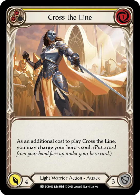 Cross the Line YELLOW BOL019 - Boltyn - Blitz Deck - Flesh and blood card