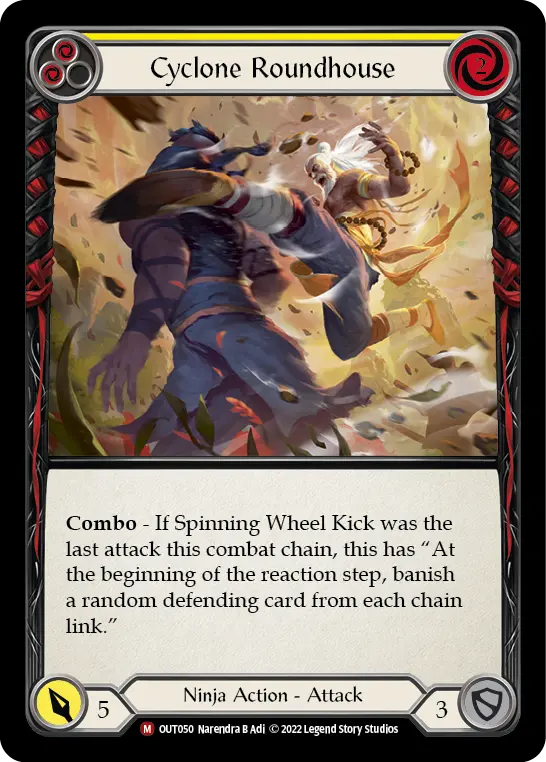 Cyclone Roundhouse YELLOW OUT050 - Outsiders - Flesh and blood card