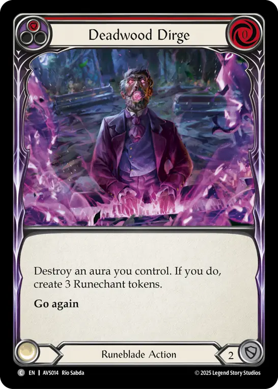 Deadwood Dirge RED AVS014 - Armory Deck Legends - Viserai, Rune Blood - Flesh and blood card