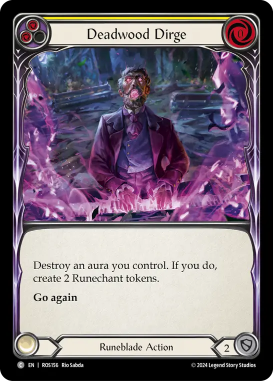 Deadwood Dirge YELLOW ROS156 - Rosetta - Flesh and blood card