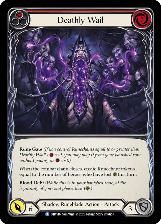 Deathly Wail RED DTD146 - Dusk till Dawn - Flesh and blood card