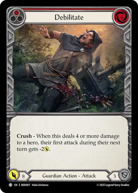 Debilitate RED BDD007 - Bravo Demo Deck - Flesh and blood card