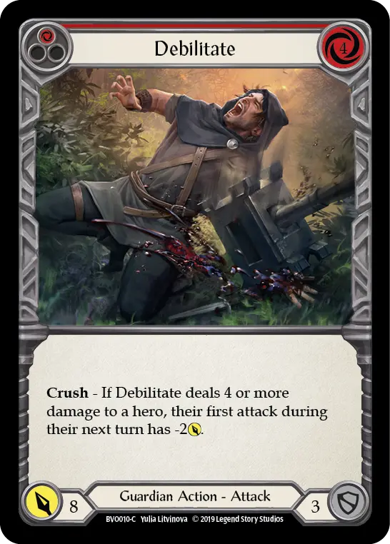 Debilitate RED BVO010 - Bravo, Showstopper - Hero Deck - Flesh and blood card