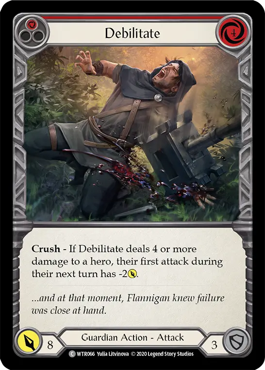 Debilitate RED R-WTR066 - Welcome to Rathe - Unlimited Revised - Flesh and blood card