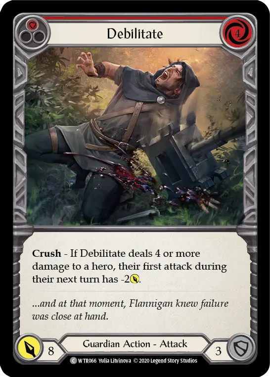 Debilitate RED U-WTR066-RF - Welcome to Rathe - Unlimited - Flesh and blood card