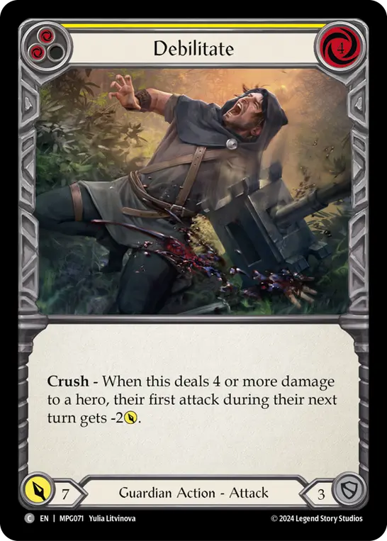 Debilitate YELLOW MPG071 - Mastery Pack Guardian - Flesh and blood card