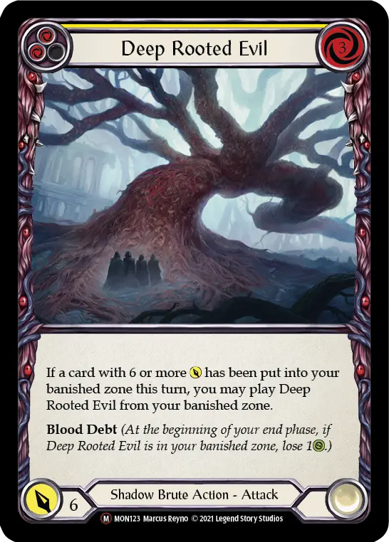 Deep Rooted Evil YELLOW U-MON123-RF - Monarch - Unlimited - Flesh and blood card