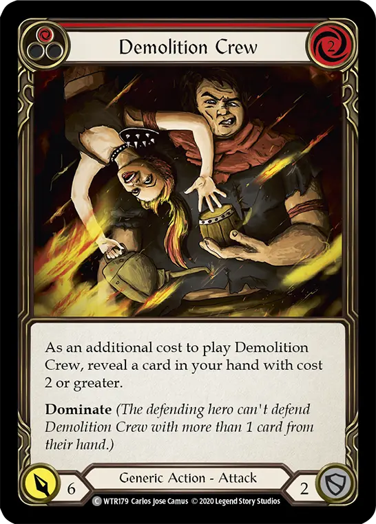 Demolition Crew RED R-WTR179 - Welcome to Rathe - Unlimited Revised - Flesh and blood card