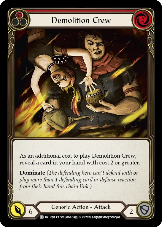 Demolition Crew RED UZU010 - Uzuri - Blitz Deck - Flesh and blood card