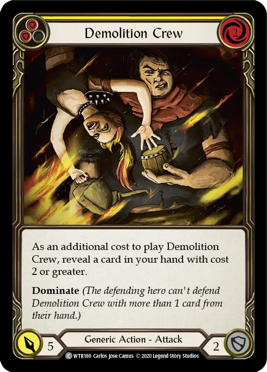 Demolition Crew YELLOW U-WTR180-RF - Welcome to Rathe - Unlimited - Flesh and blood card